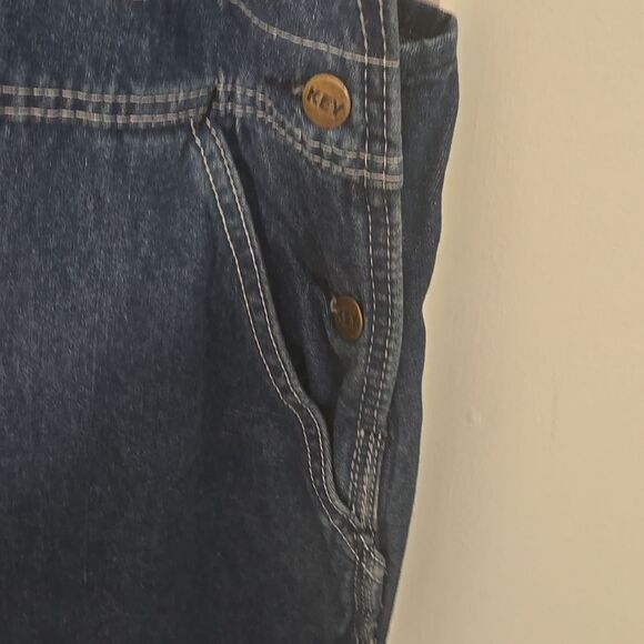 Vintage old key Blue Denim Overalls - Picture 4 of 10